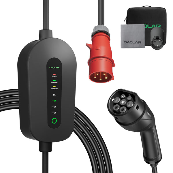 Daolar Mobile Wallbox 11kw [3-Phase 6-16A] Nabíjecí kabel typu 2 CEE 16A až typ 2 s nastavitelným nabíjecím výkonem pro elektromobil