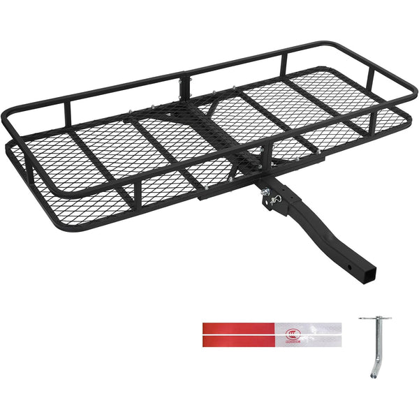 Daolar Opvouwbare Aanhangwagen Hitch Cargo Carrier Ontvanger 500 Lbs Capaciteit 2 Inch Ontvanger Bagage Basket Hitch Opvouwen Voor SUV, RV, Vrachtwagen, Van Camping Reizen